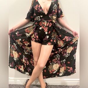 Floral kimono styled dress / romper